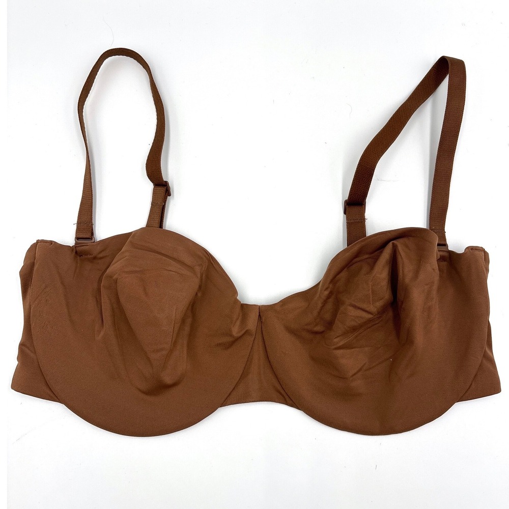 Skims Underwire Convertible Bra 34DD Brown Unlined Seamless Strapless Cocoa